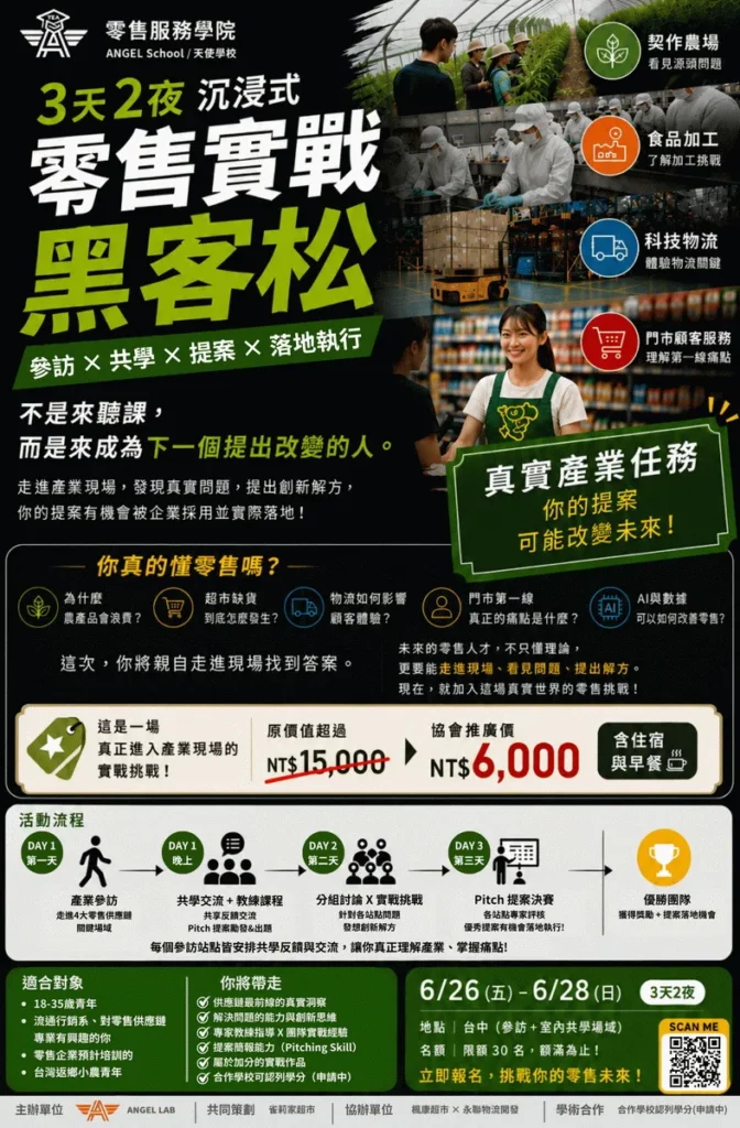 ANGEL LAB推「3天2夜沉浸式零售黑客松」透過深入實戰現場、尋求解方 培育新世代全方位零售人才