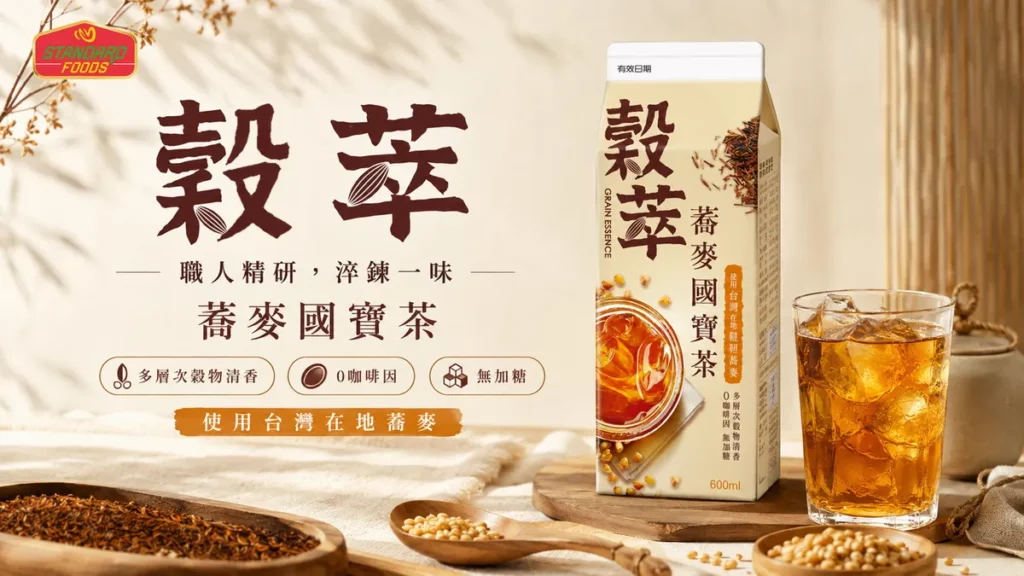 全天候暢飲無負擔！佳格食品推出全新穀物茶品牌「穀萃」首發「穀萃 蕎麥國寶茶」無糖、0咖啡因 24小時暖心陪伴