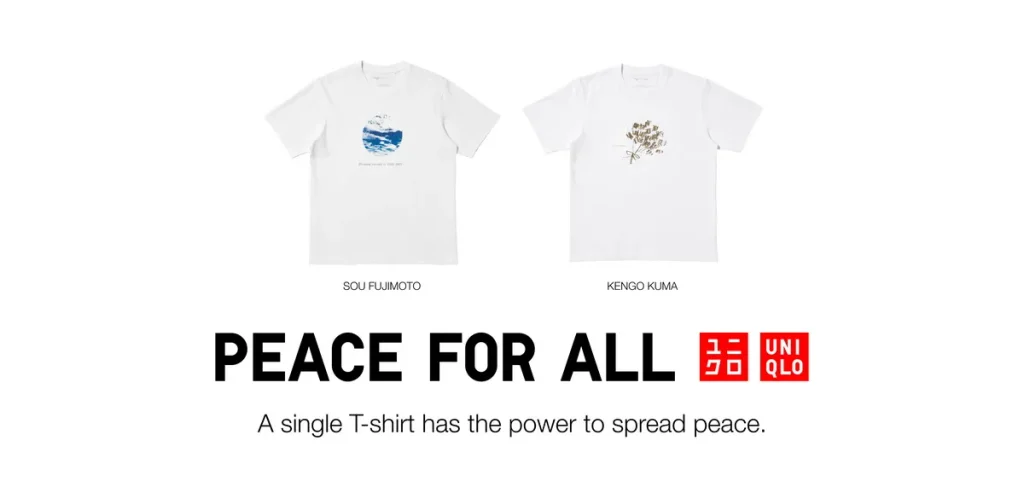 UNIQLO攜手日本知名建築師隈研吾與藤本壯介 發表兩款全新「PEACE FOR ALL」慈善T恤 9/17全球上市