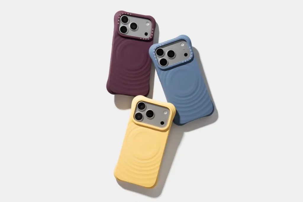  CASETiFY 波紋手機殼推出陽光黃、無花果紫、灰霧藍、蜜桃粉四款全新配色，讓每一款手機殼都能成為你的風格宣言
